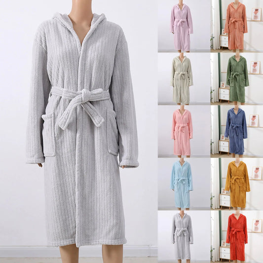 New Home Furnishings Bathrobes Absorbent Simple Bath Towels Comfortable Women's Pajamas Coral Womens Long Nightgowns And Robes