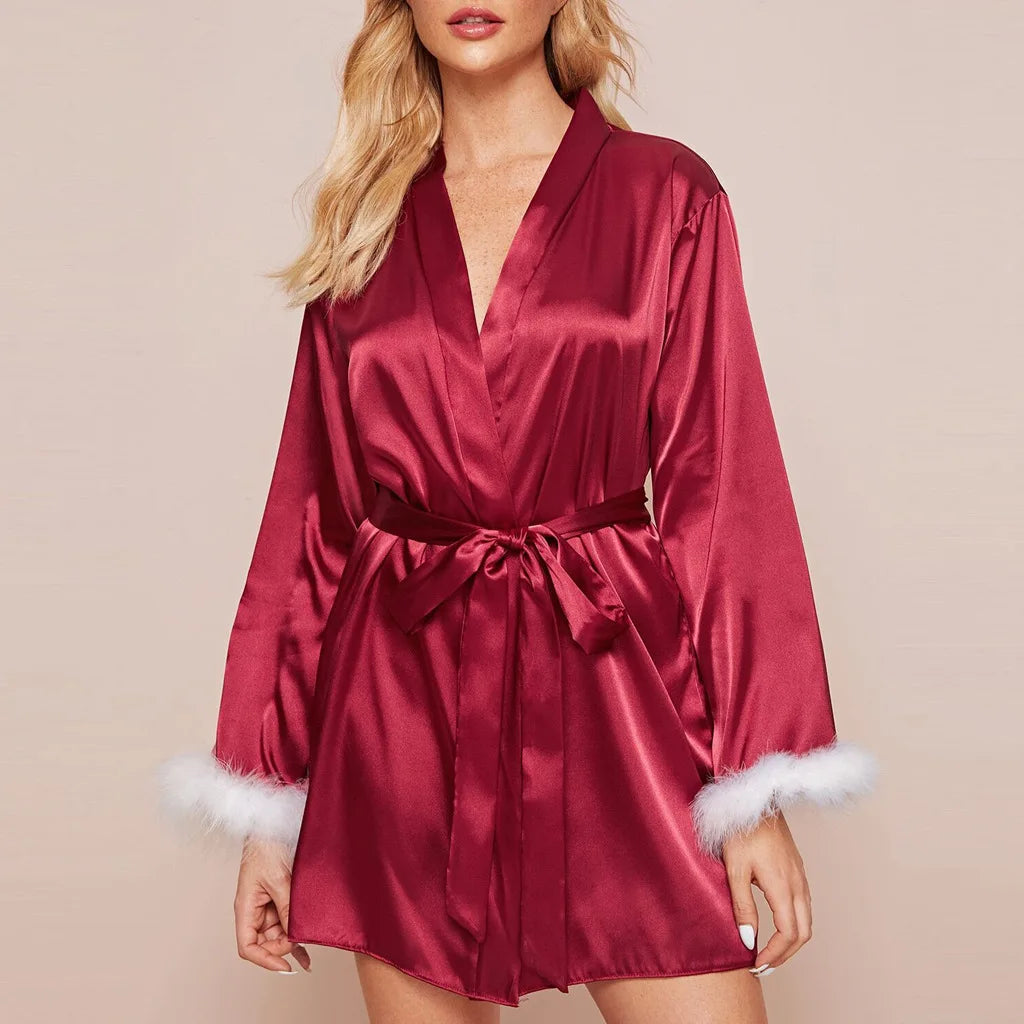 peignoire satin femme